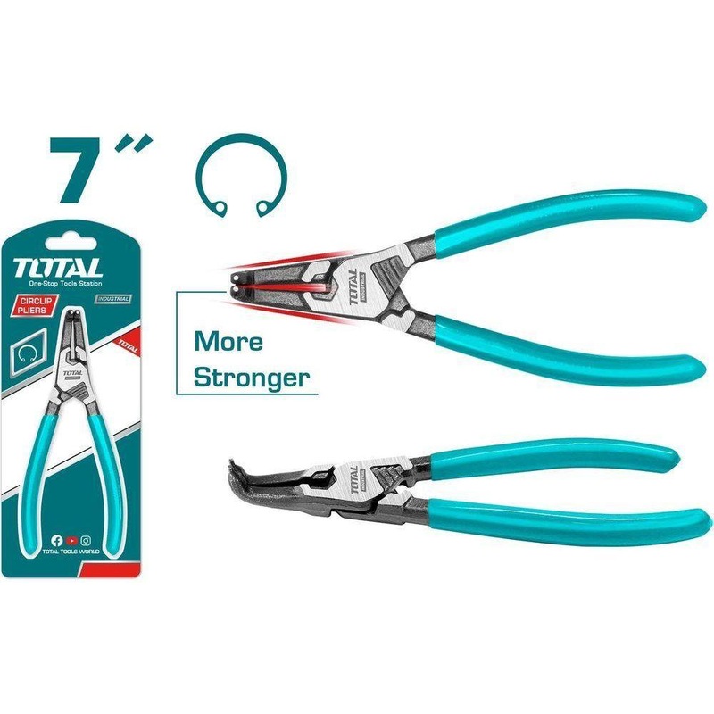 Total THTJ21804 Circlip Pliers 7" Bent Internal