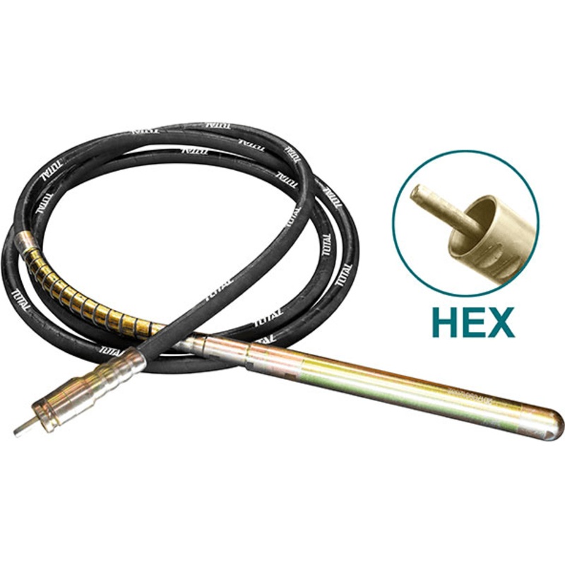 Total TPVP1382 Concrete Vibrator Hose Shaft / Poker (Hex) 38mm
