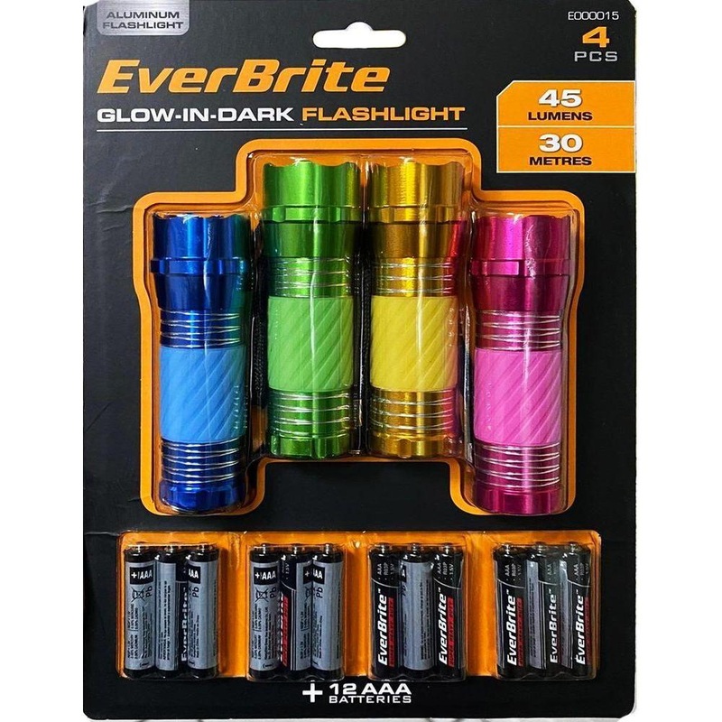 Everbrite E000015 4pcs Glow in the Dark Flashlight Set (45 lumens | 30 m)