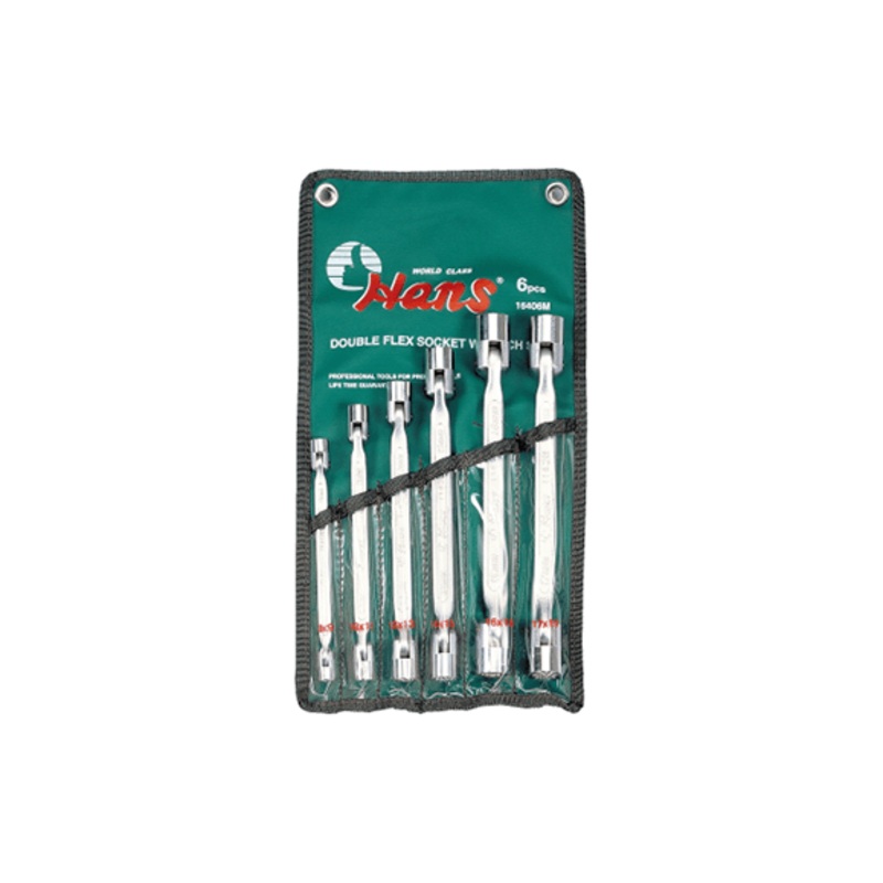 Hans 16407M 7pcs Double Flex Socket Wrench Set 8-22mm