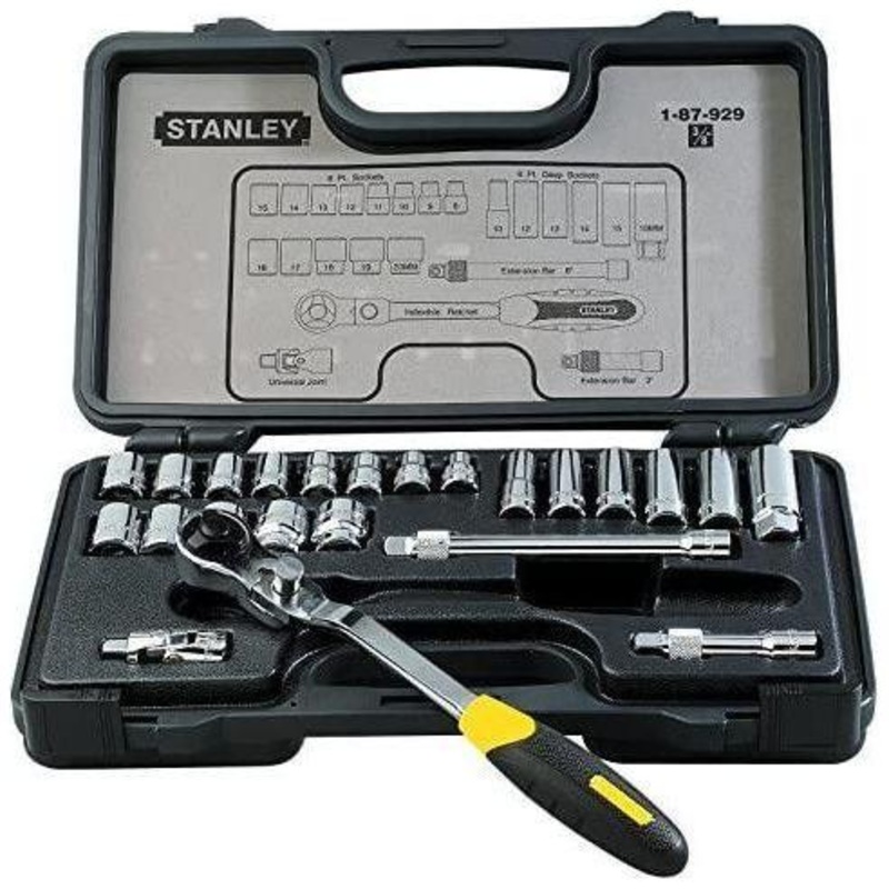 Stanley 87-929 Socket Wrench Set 3/8" Drive 13pcs (8-20mm) 6pts
