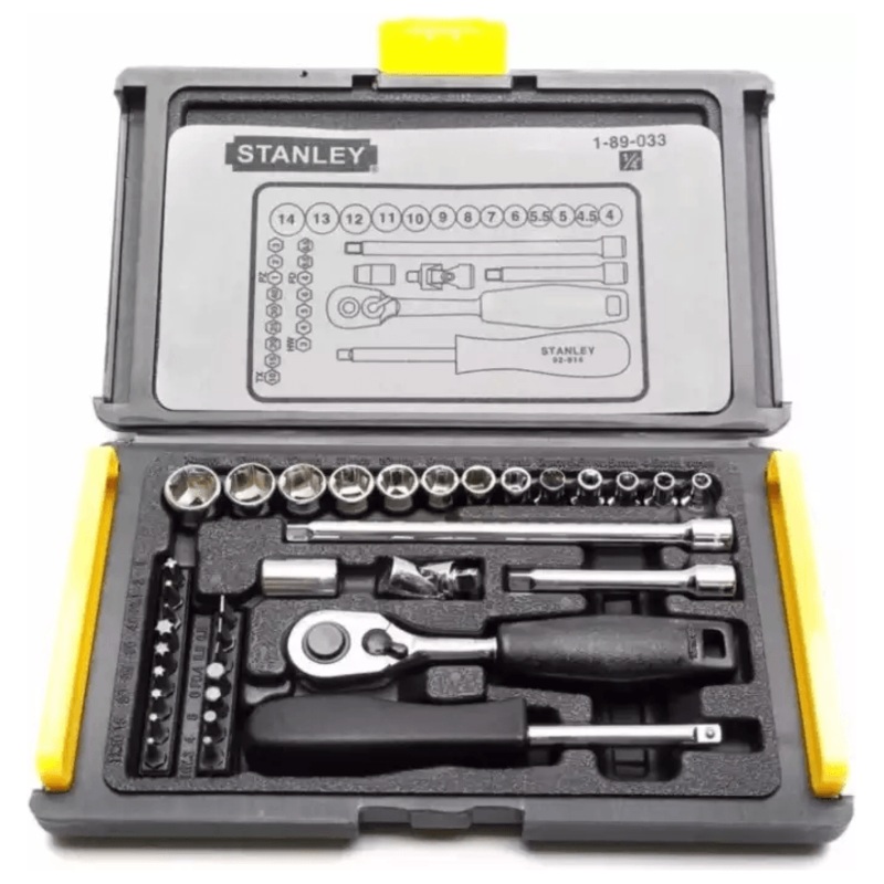 Stanley 89-033 1/4" Drive Socket Wrench Set 35pcs (4-14mm)