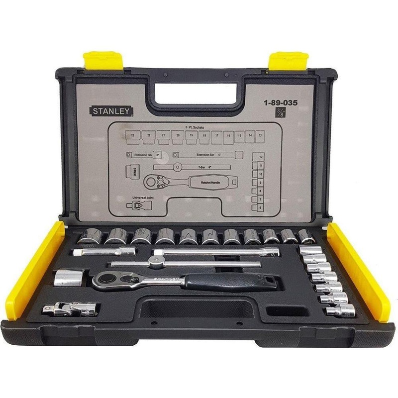 Stanley 89-035 3/8" Drive Socket Wrench Set 24pcs (6-24mm) 6pts