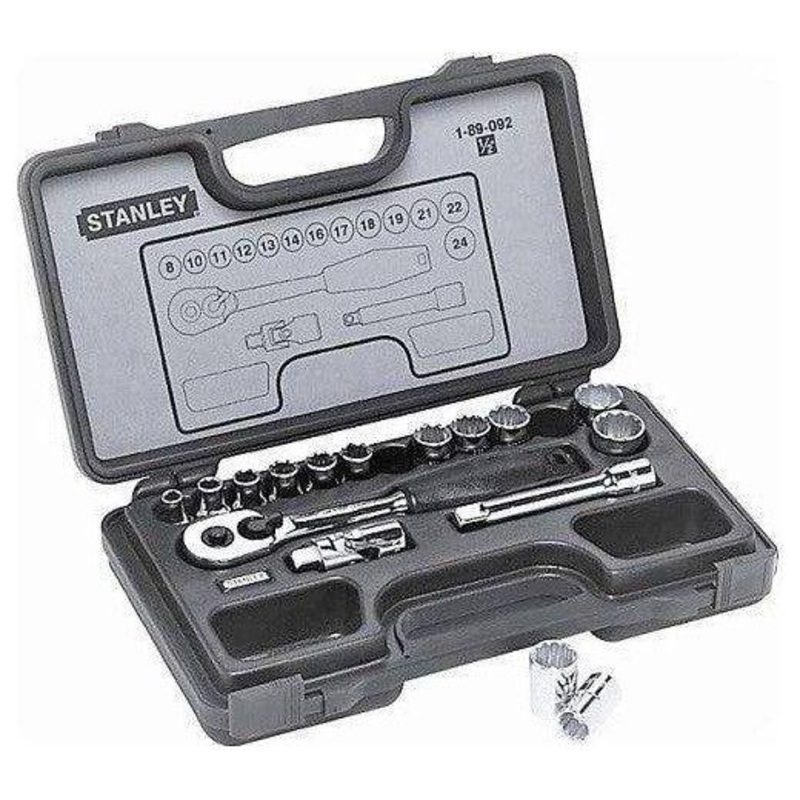 Stanley 89-092 1/2" Drive Socket Wrench Set 16pcs (8-24mm) 12pts