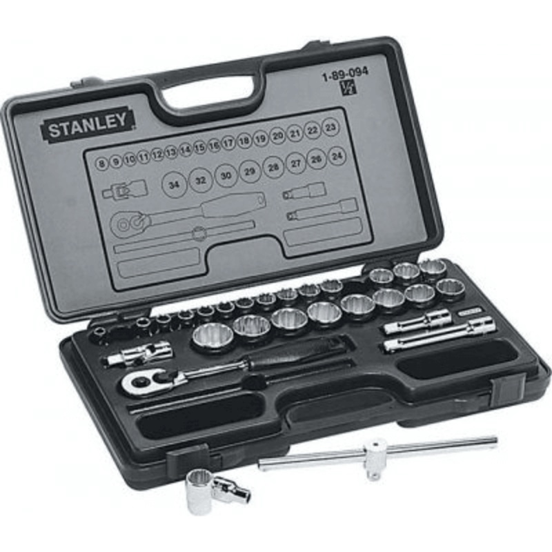 Stanley 89-094 1/2" Drive Socket Wrench Set 29pcs (8-34mm) 12 pts
