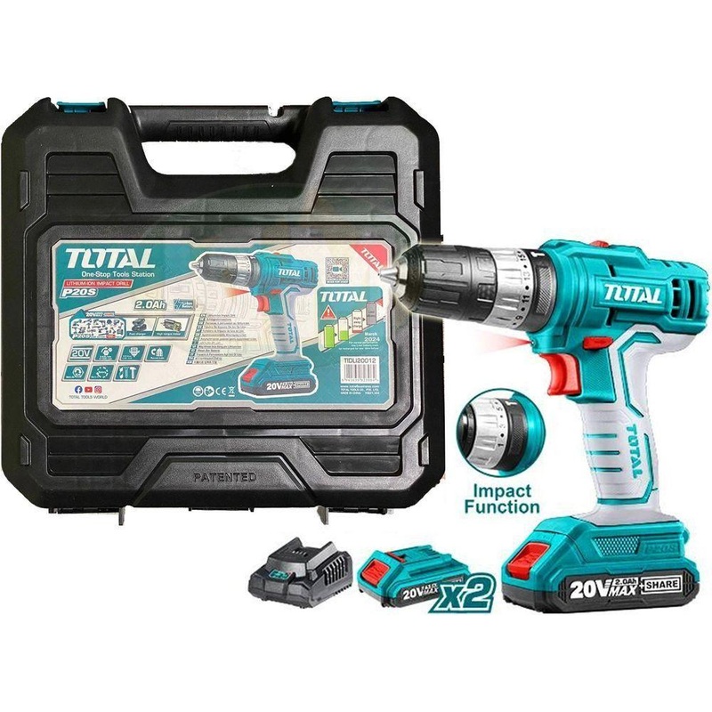 Total TIDLI20012 20V Cordless Impact Drill / Hammer Drill