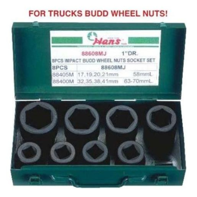 Hans 86608 8pcs 3/4" Drive Deep Impact Socket Wrench Set