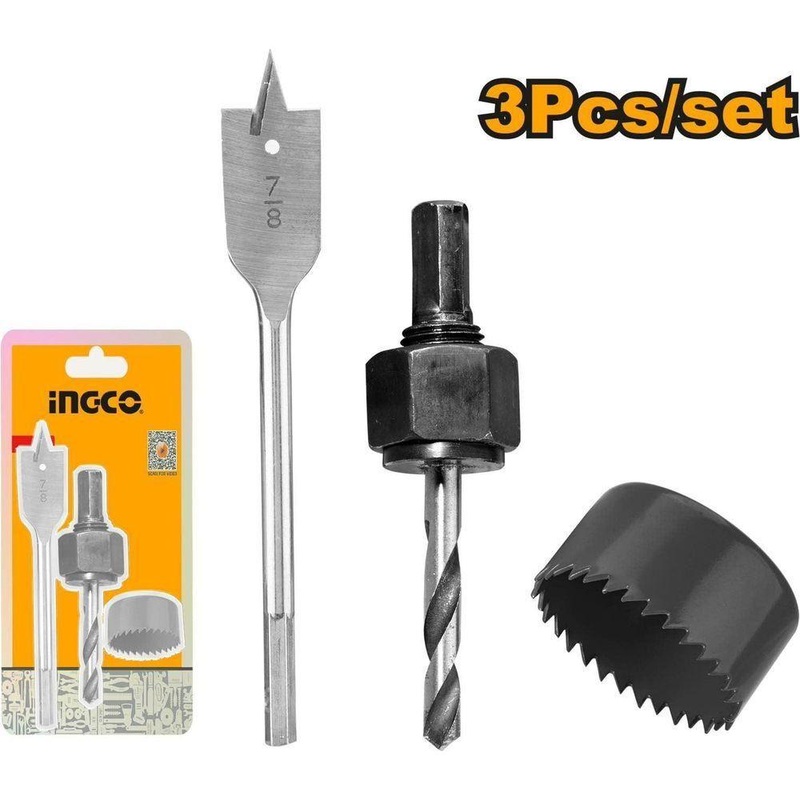 Ingco AKHS302 3pcs Lock Installation Hole Saw Set
