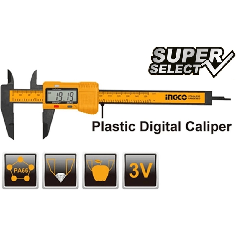 Ingco HDCP16150 Plastic Digital Caliper 150mm (SS)