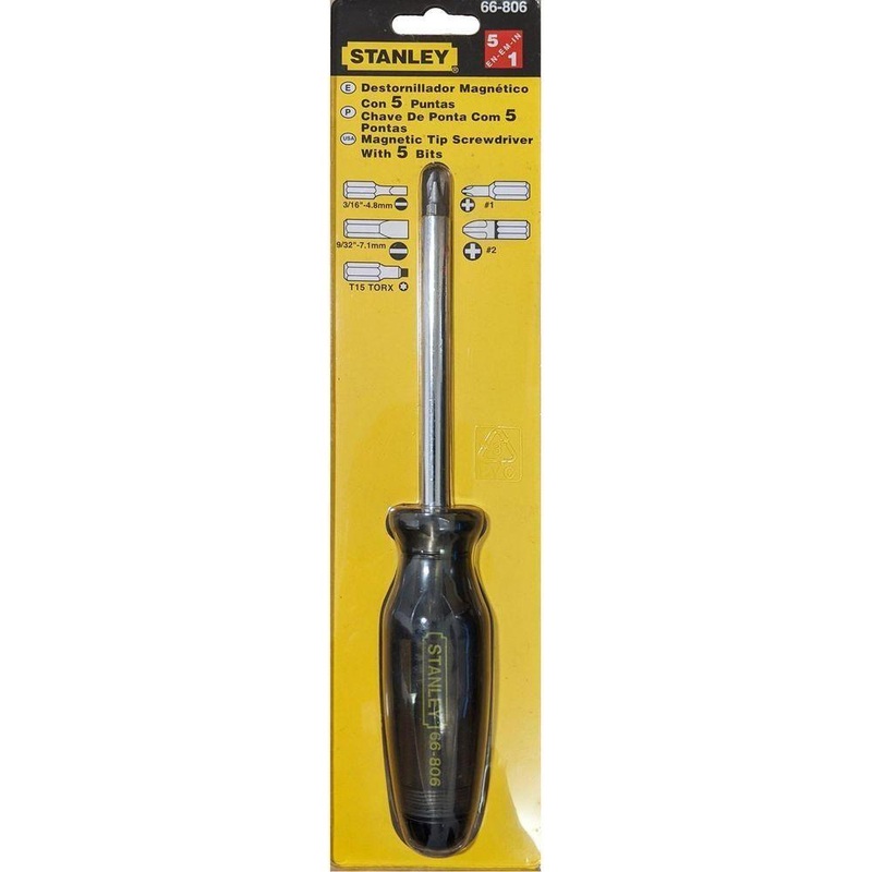 Stanley 66-806 Screwdriver 6 Tips (Stored in Handle)