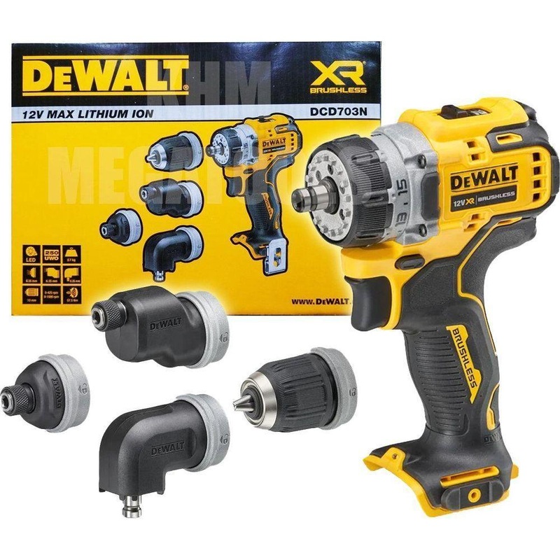 Dewalt DCD703N Brushless 12V Cordless Drill / Driver (5in1 Multi Head) [Bare]
