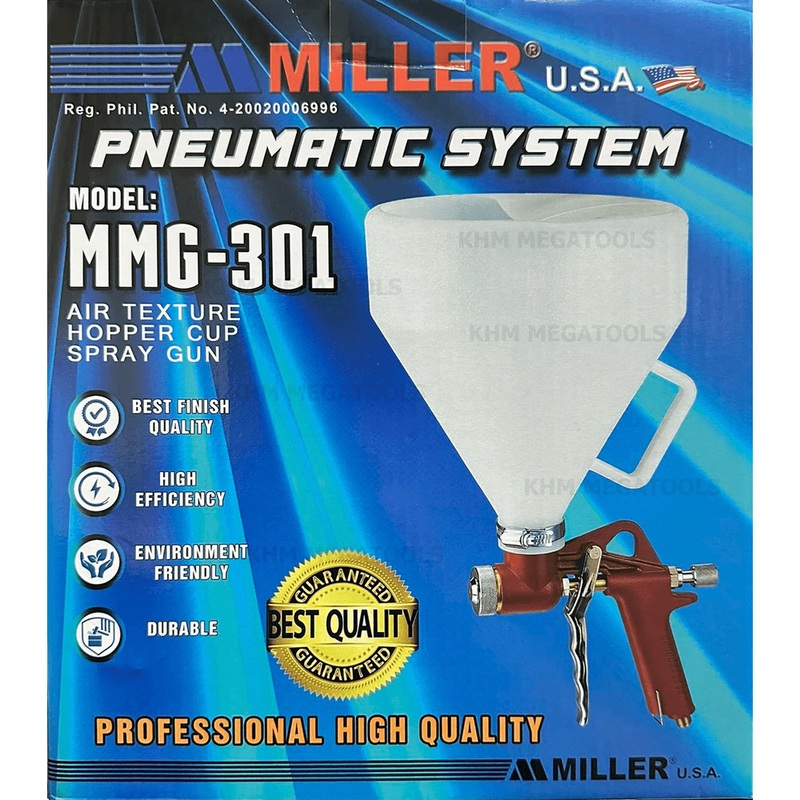 Miller MMG-301 Mortar Gun / Air Texture Hopee Cup Spray Gun (Gravity) [Plastic]