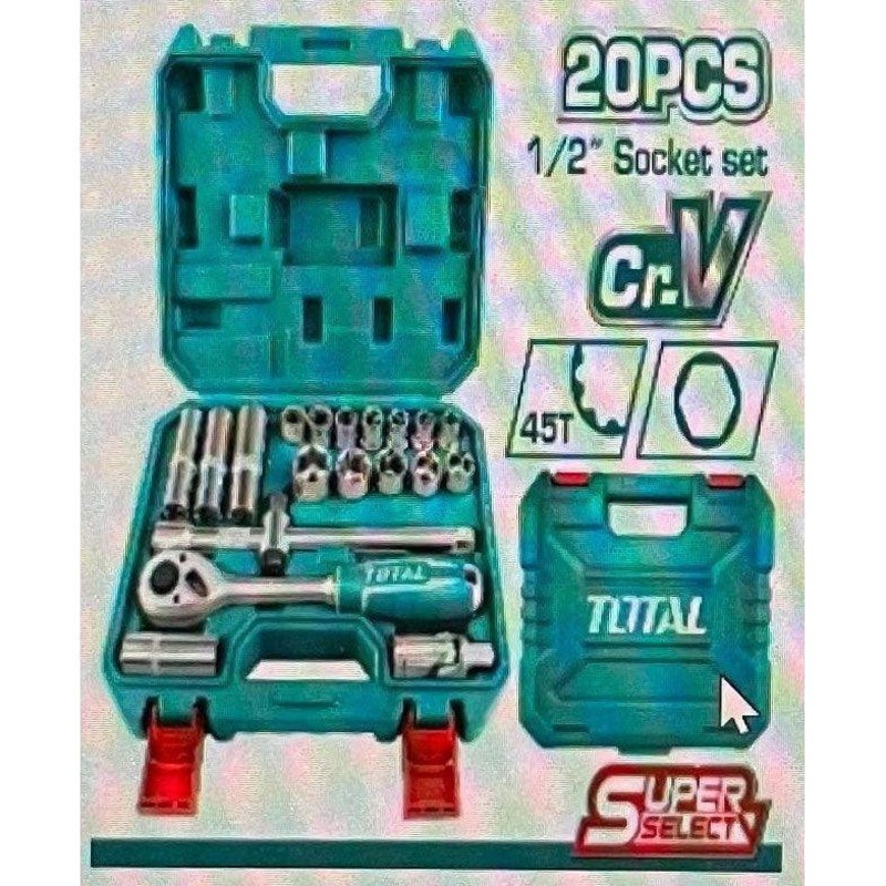 Total THT141201 20pcs 1/4" Socket Wrench Set