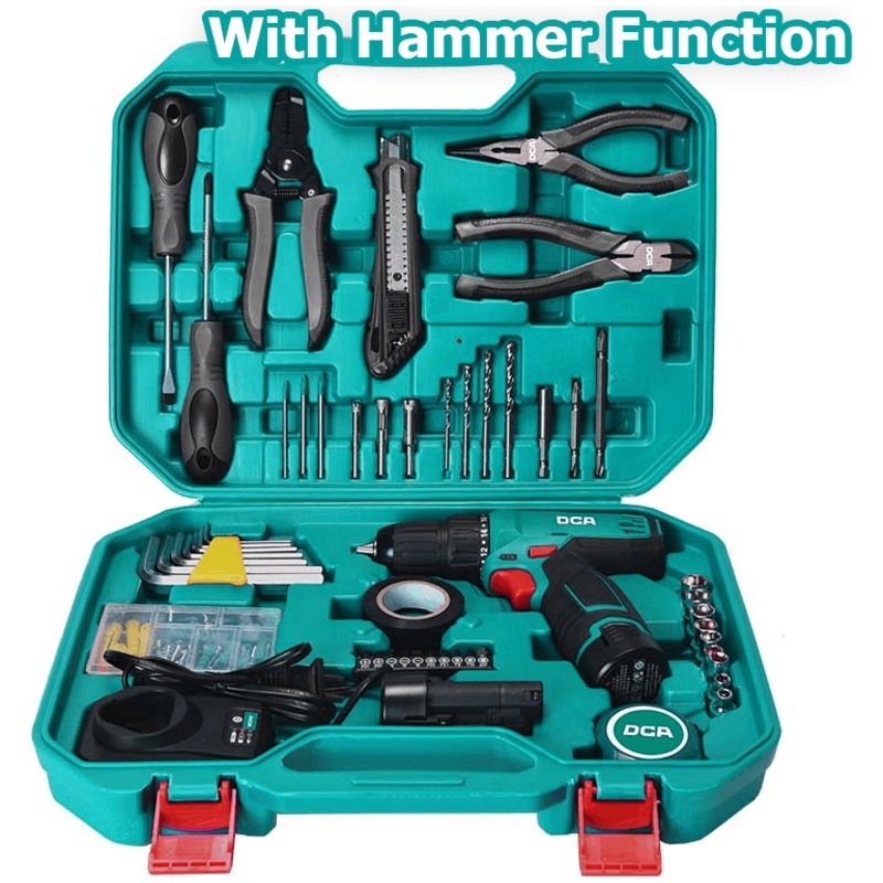 DCA ADJZ1202i-TS 12V Cordless Hammer Drill 10mm [Kit]