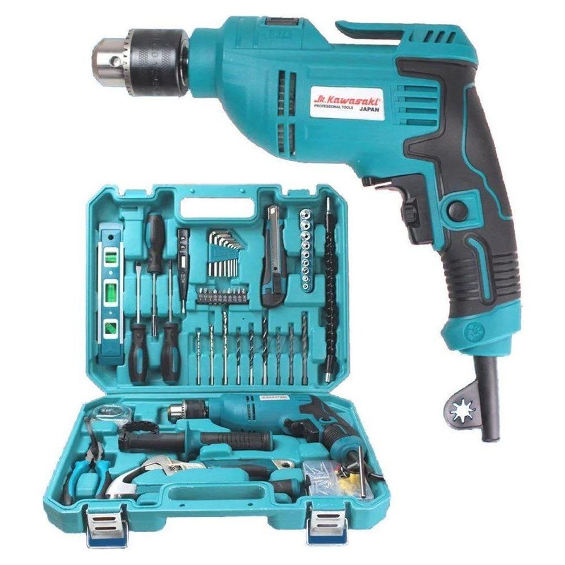 JR Kawasaki JR1630KIT Hammer / Impact Drill 13mm (800W) with Hand Tools Kit