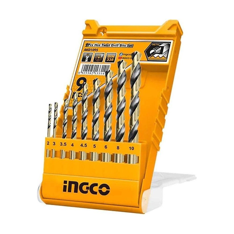 Ingco AKD1095 HSS Twist Drill Bits 9Pcs Set