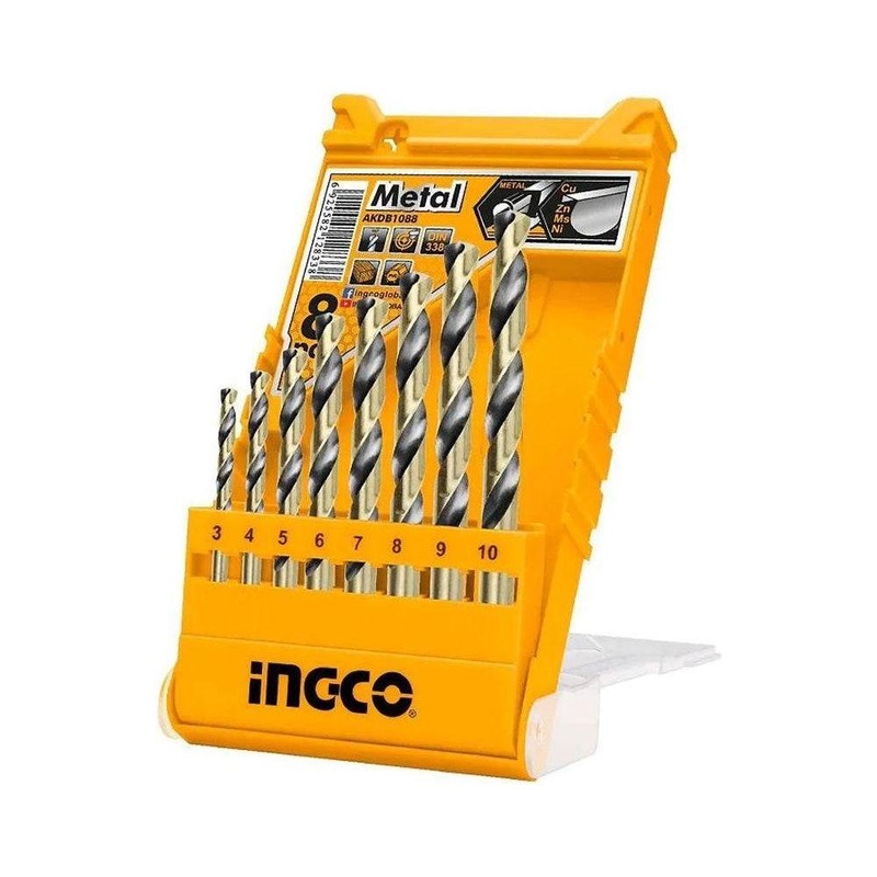 Ingco AKDB1088 HSS Twist Drill Bits 8Pcs Set