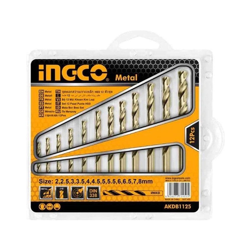 Ingco AKDB1125 Cobalt HSS Drill Bits 12Pcs Set