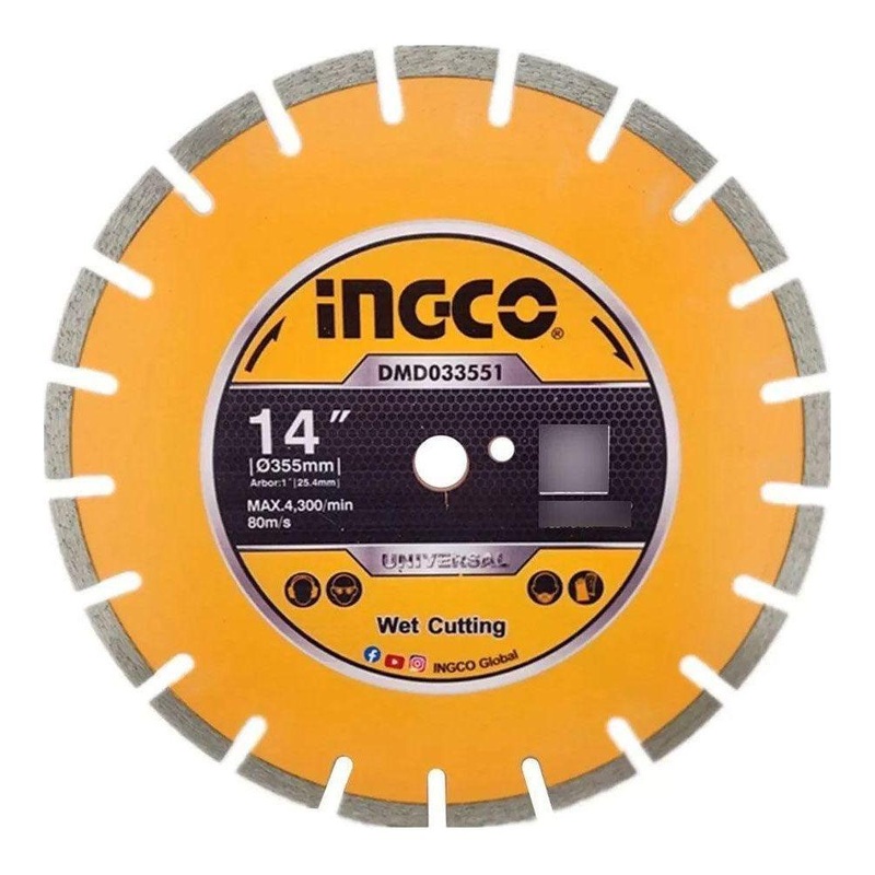 Ingco DMD033551 Diamond Disc For Asphalt And Concrete Cutting