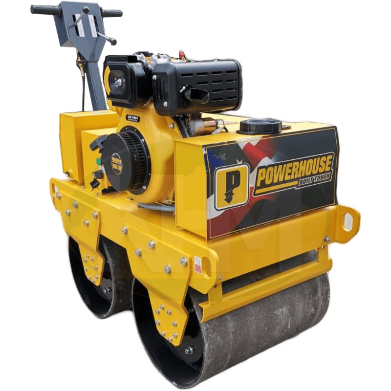 Powerhouse PHRRDD600KG-DSL 12HP Road Roller / Walk Behind Compactor 600kgs (Double Drum)