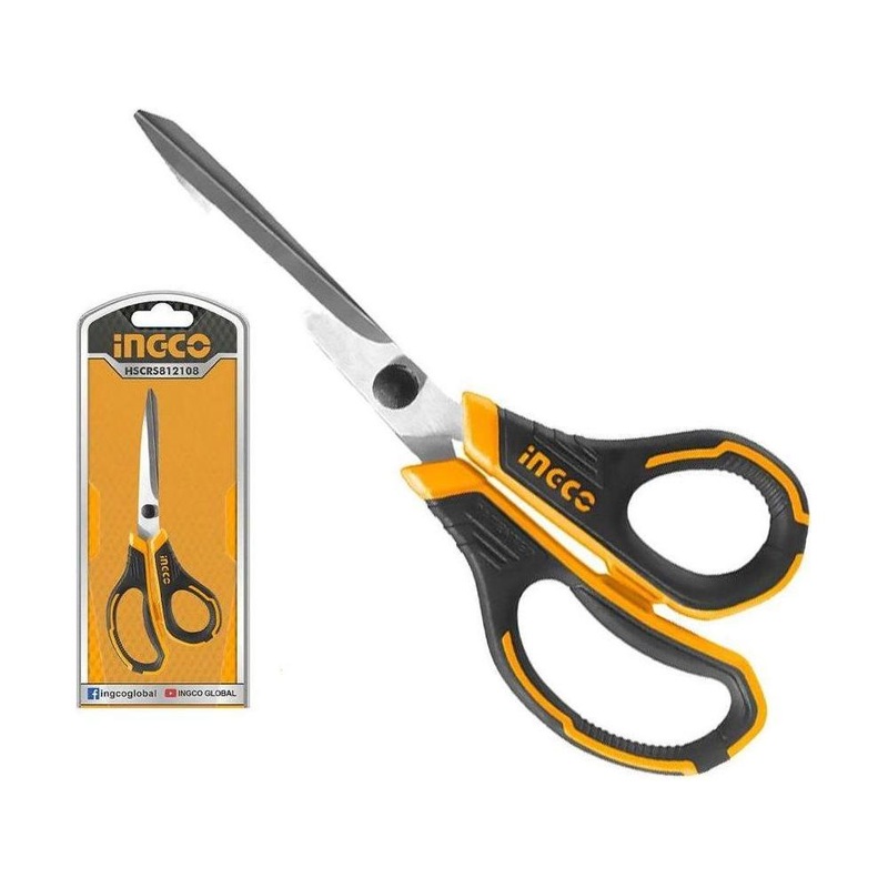Ingco HSCRS812108 Rubber Grip Long-Blade Scissors