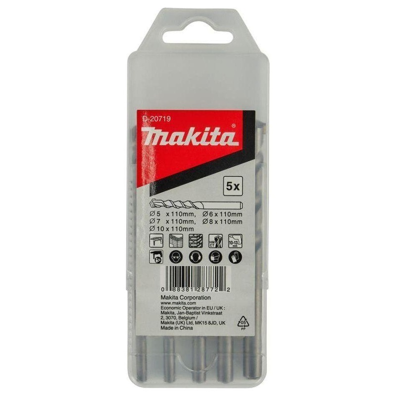 Makita D-20719 TCT Masonry / Concrete Drill Bit Set (5pcs)