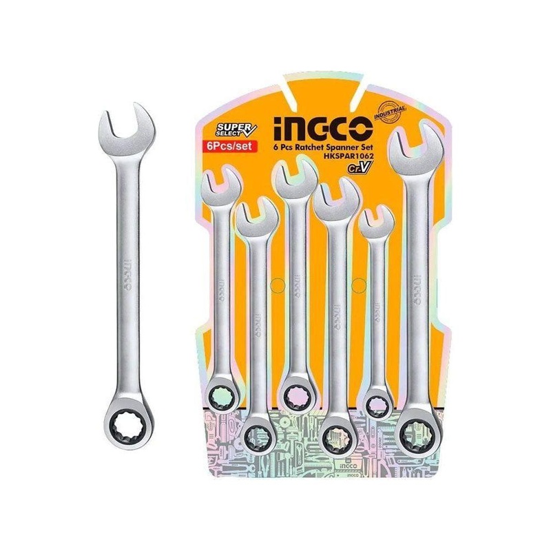 Ingco HKSPAR1062 Rachet Spanner 6Pcs Set