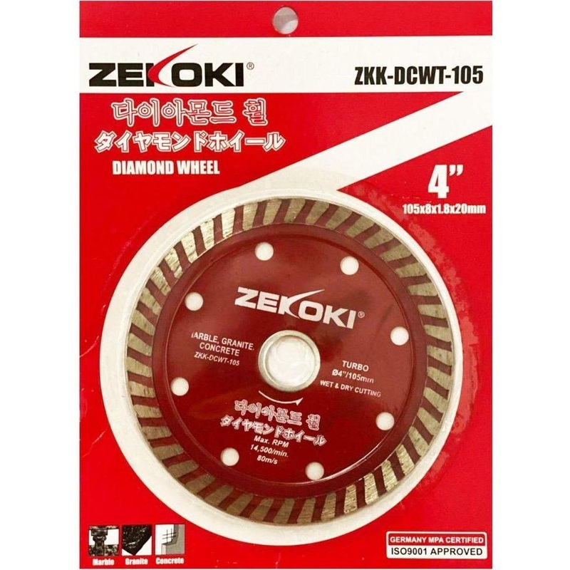 Zekoki ZKK-DCWT-105 Diamond Cut Off Wheel 4" Turbo