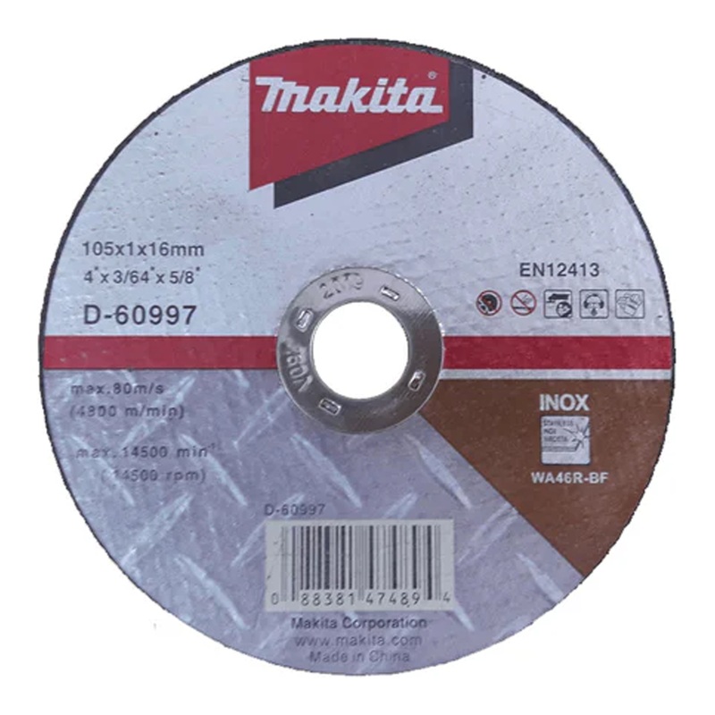 Makita D-60997 Cut Off Wheel Inox Stainless Steel 4"