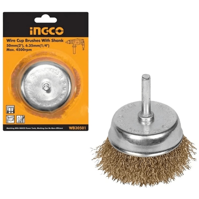 Ingco WB30501 Wire Cup Brush 2" with 1/4" shank