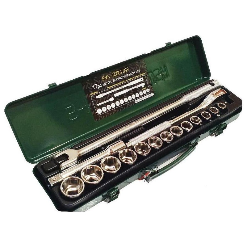 S-Ks A-17 1/2" Drive Socket Wrench Set 10-24mm 6pts