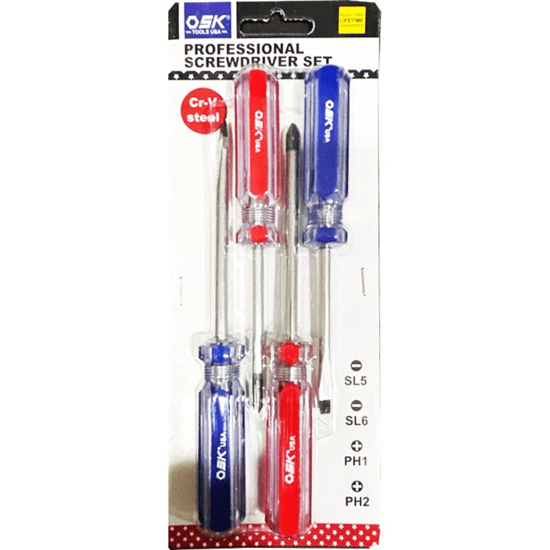 OSK 107-4KIT 4pcs Screwdriver Set 3" & 4"