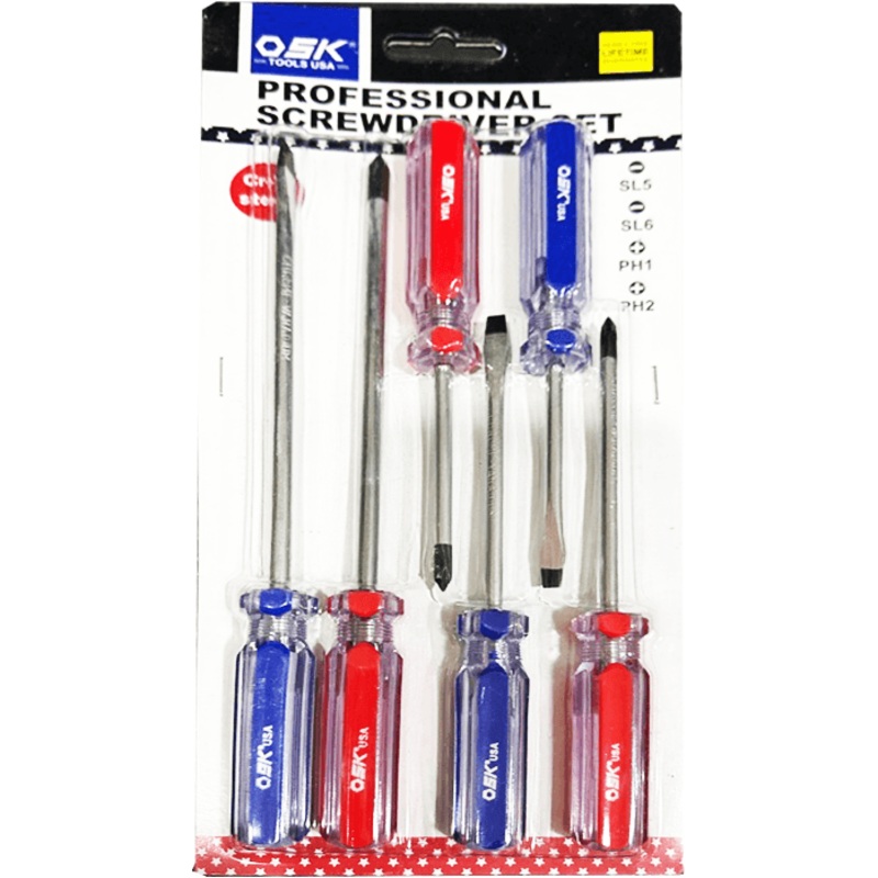 OSK 107-6KIT 6pcs Screwdriver Set 3",4" & 6"
