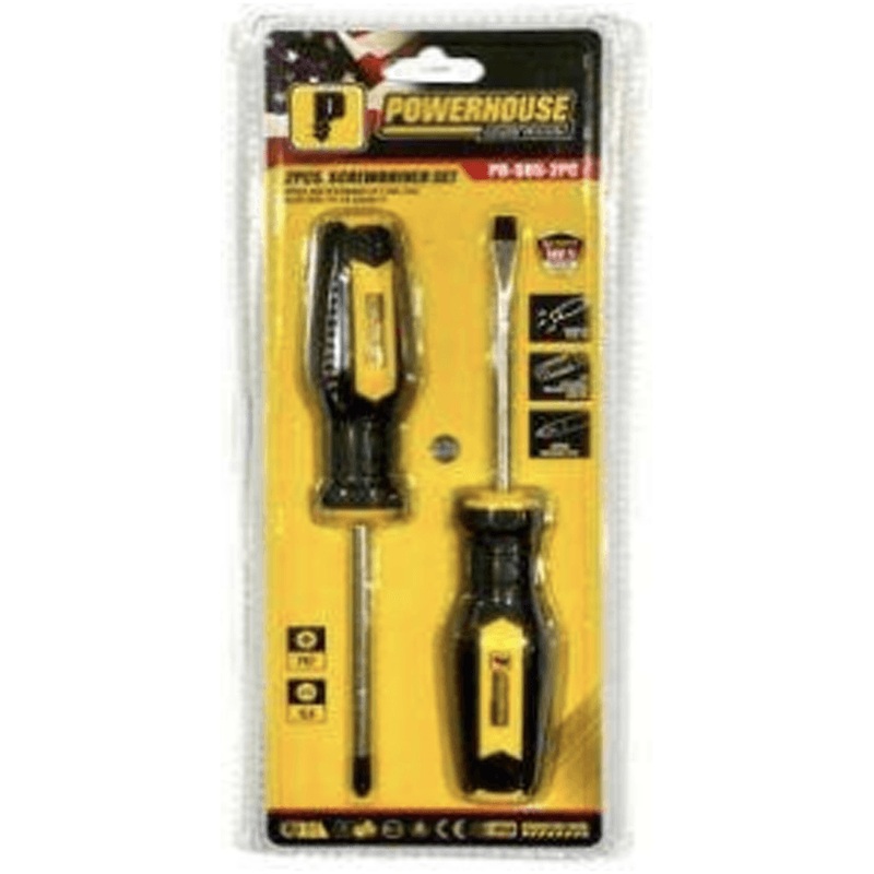Powerhouse Cushion Grip Screwdriver 2Pcs Set
