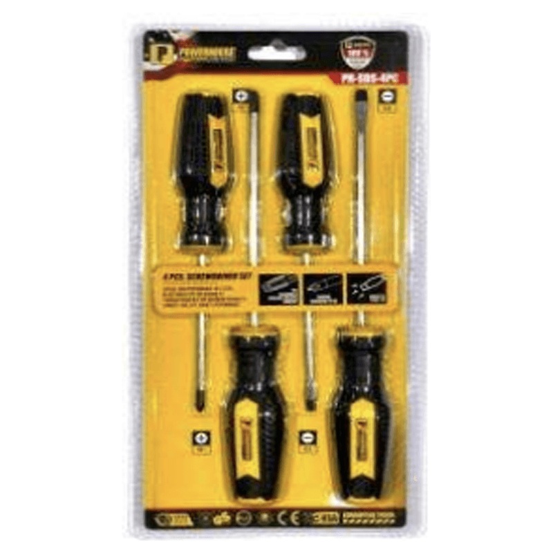 Powerhouse Cushion Grip Screwdriver 4Pcs Set