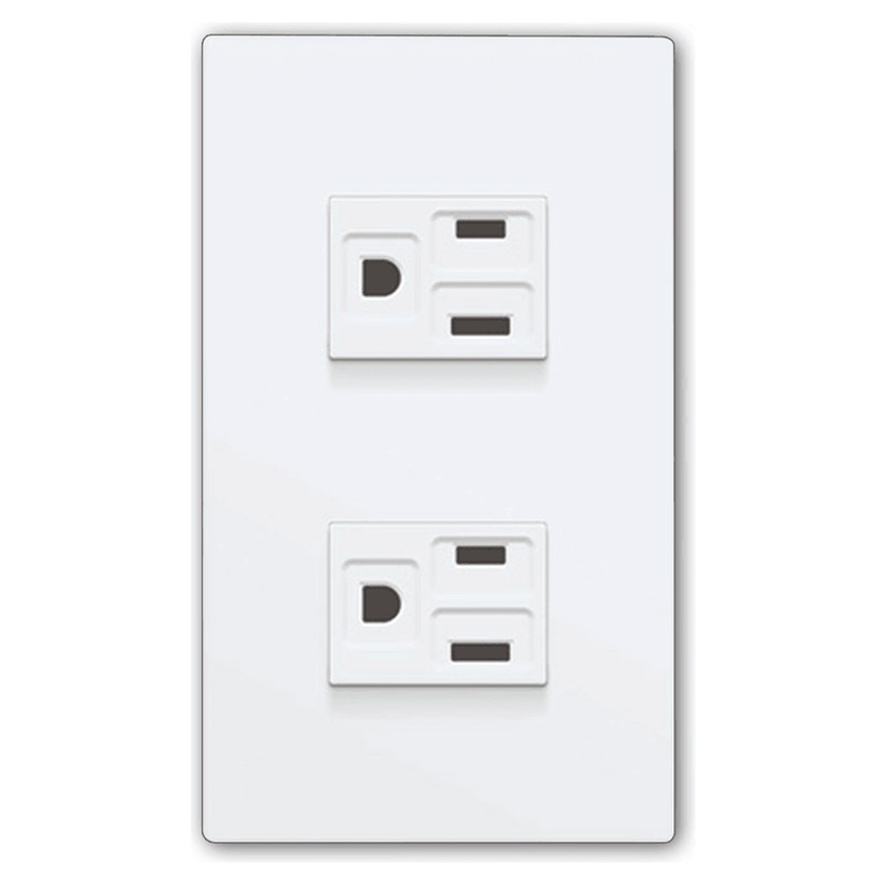 Powerhouse Electric 2 Gang Plate w/ Regular Convenience Outlet 2PC