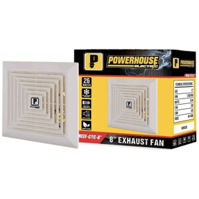 Powerhouse Electric Exhaust Fan Ceiling Mounted Veloce Series