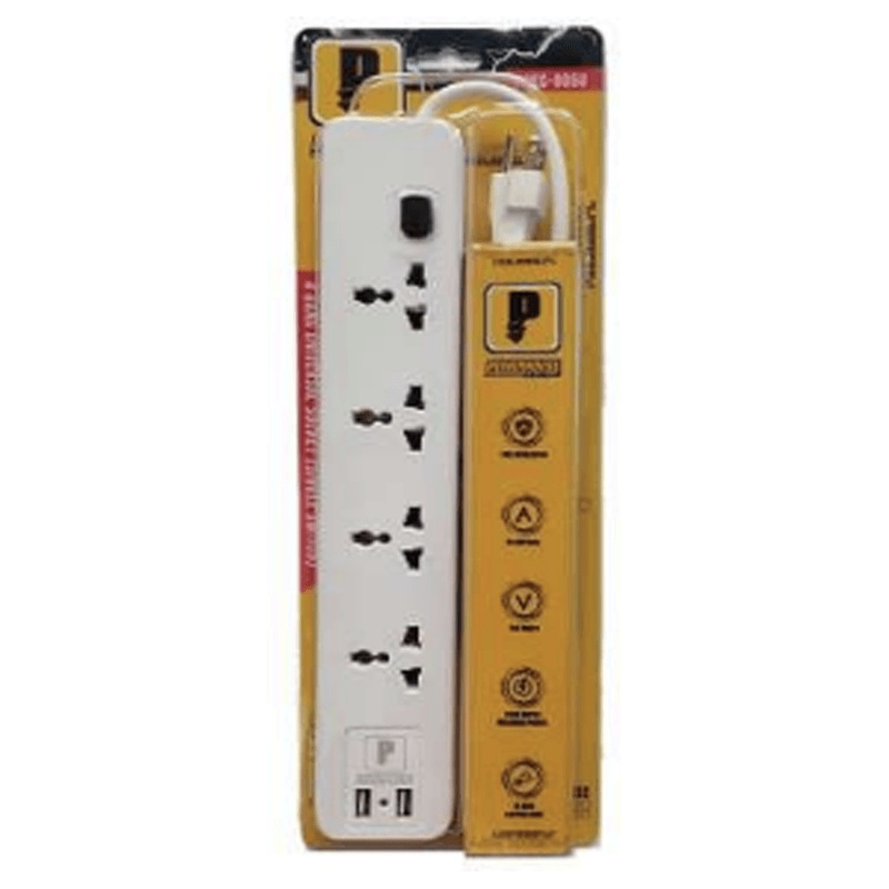 Powerhouse Electric Extension Cord With Single Switch, USB And Overload Protection