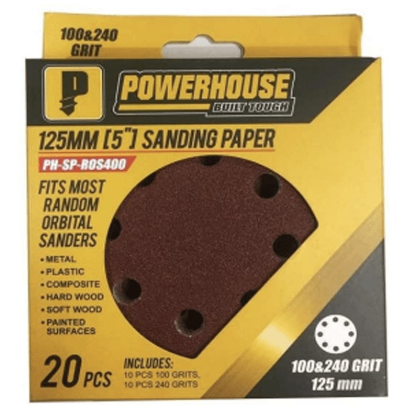 Powerhouse Sanding Paper for Random Orbital Sander 125MM