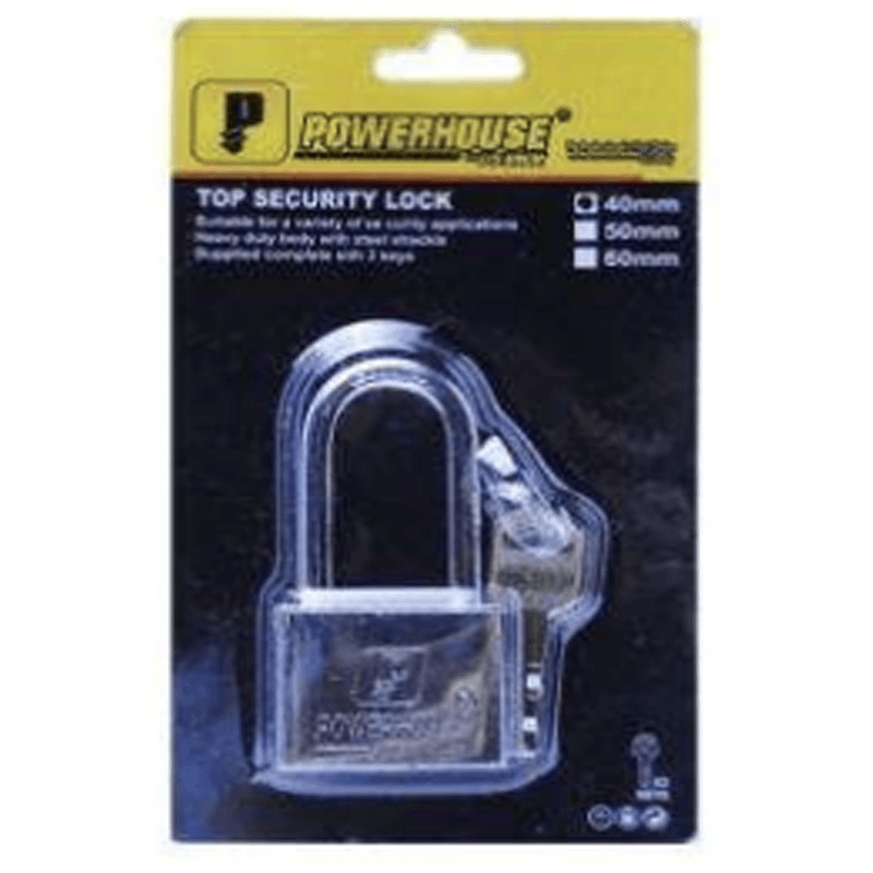 Powerhouse Top Security Padlock Long Shackle