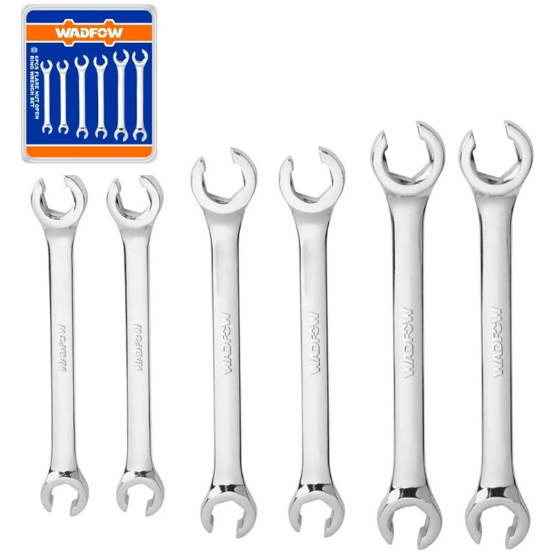 Wadfow WDS2406 Flare Nut Open Ring Wrench Set 6 Pcs