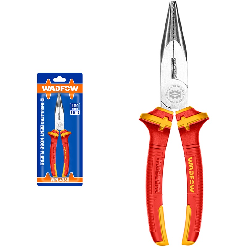 Wadfow WPL4938 Bent Nose Insulated Pliers 8"