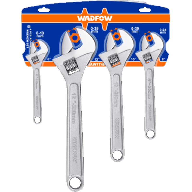 Wadfow WAW174K Adjustable Wrench 4Pcs Set