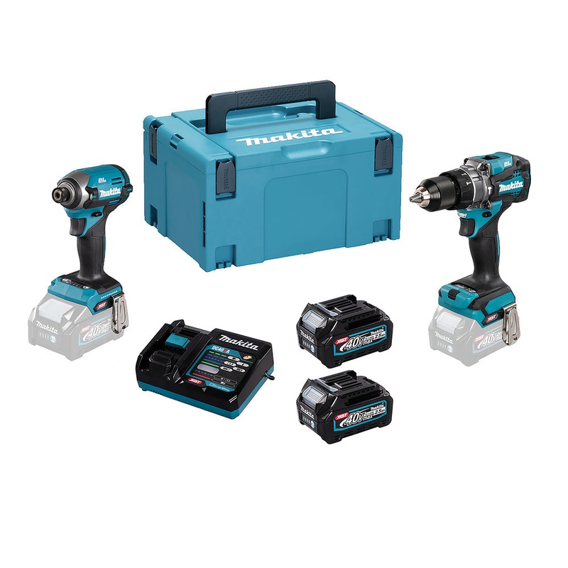 Makita DK0176G205 40V XGT 2 Piece Combo Kit with 2 x 2.5Ah Batteries, Charger & Case