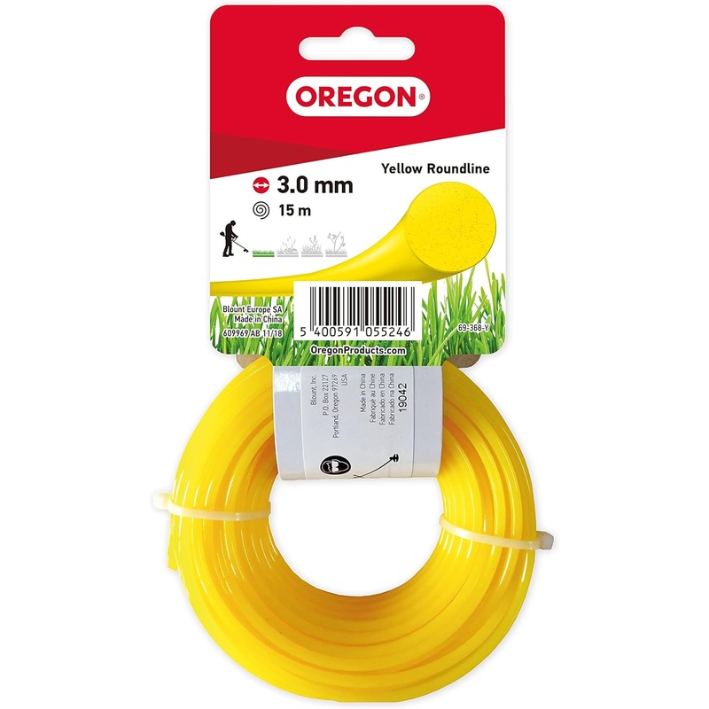Oregon 69-368-Y Trimmer Line Yellow Round, 3.0mm x 15m