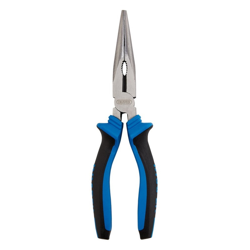 Draper 44143 Soft Grip Long Nose Pliers, 200mm