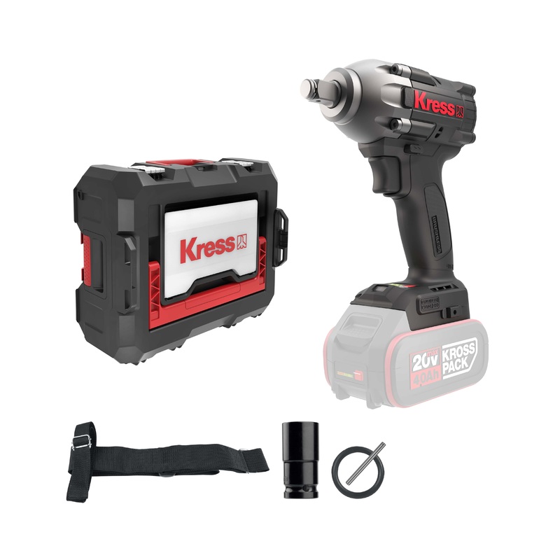 Kress KUB30.91 20V Brushless Impact Wrench, 300Nm, Bare Tool & Stacking Case