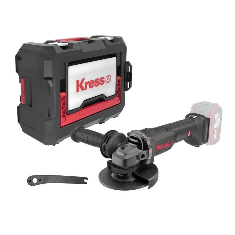 Kress KUH10.91 20V Brushless 125mm Angle Grinder, Bare Tool & Stacking Case