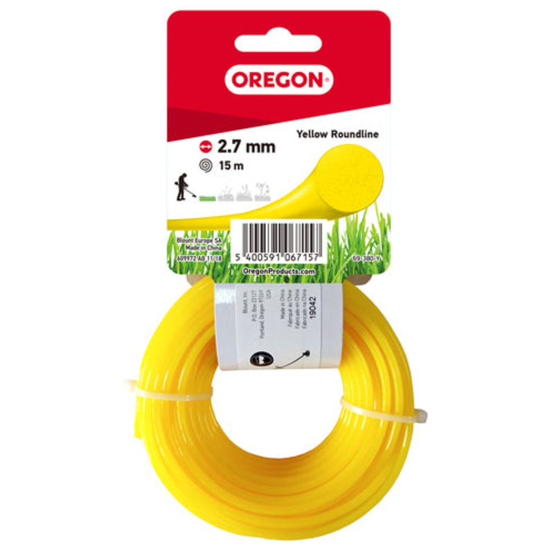 Oregon 69-380-Y Trimmer Line Yellow Round 2.7mm x 15m