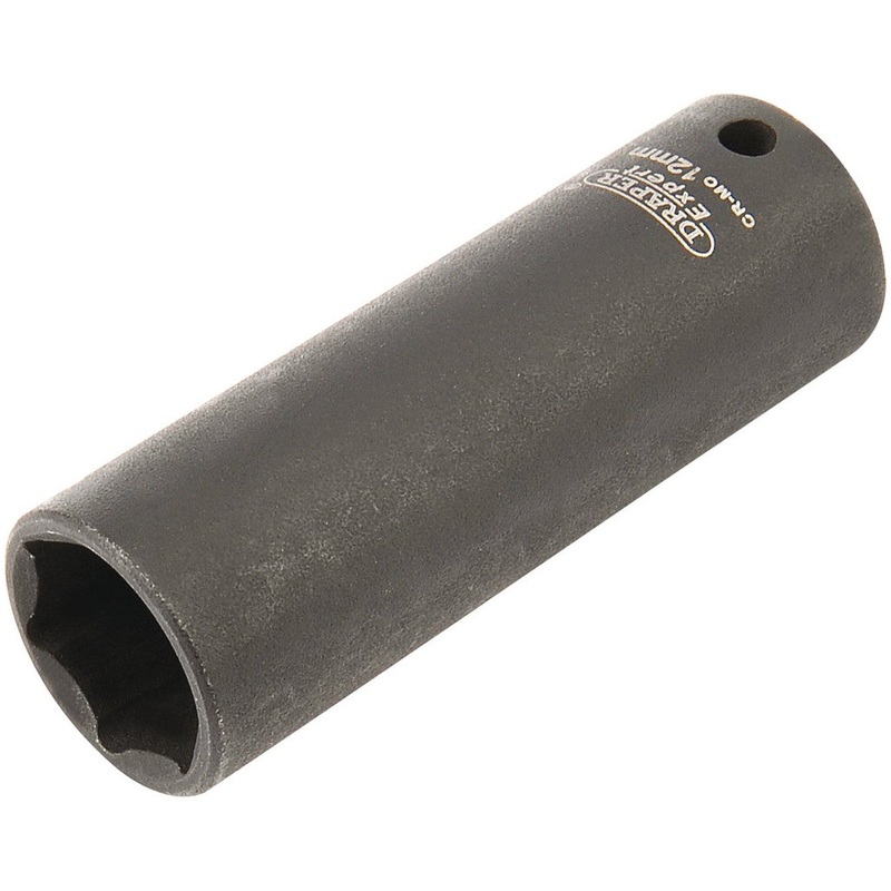 Draper 05190 HI-TORQ? 6 Point Deep Impact Socket, 1/4" Sq. Dr., 12mm